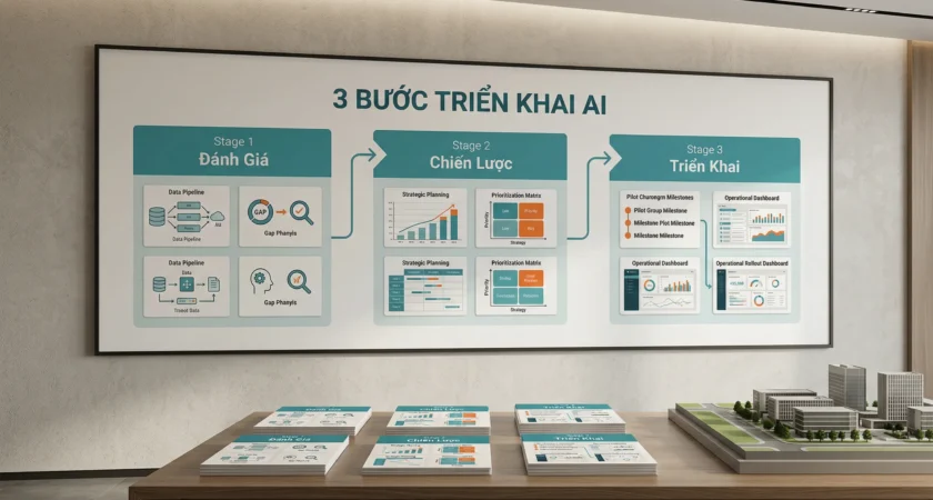 Lộ trình triển khai AI cho doanh nghiệp: 3 bước từ ý tưởng đến vận hành